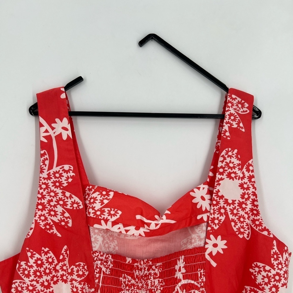 Ciao Lucia Aukai Floral Square Neck Cotton Mini Dress In Red Multi — image 7 of 8